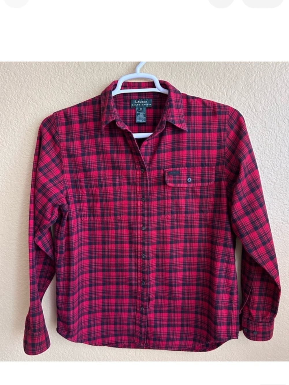Lauren Ralph Lauren Flannel Plaid Long Sleeve Button Down Shirt